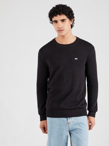 Tommy Jeans - Pullover 'ESSENTIALS' em preto: frente