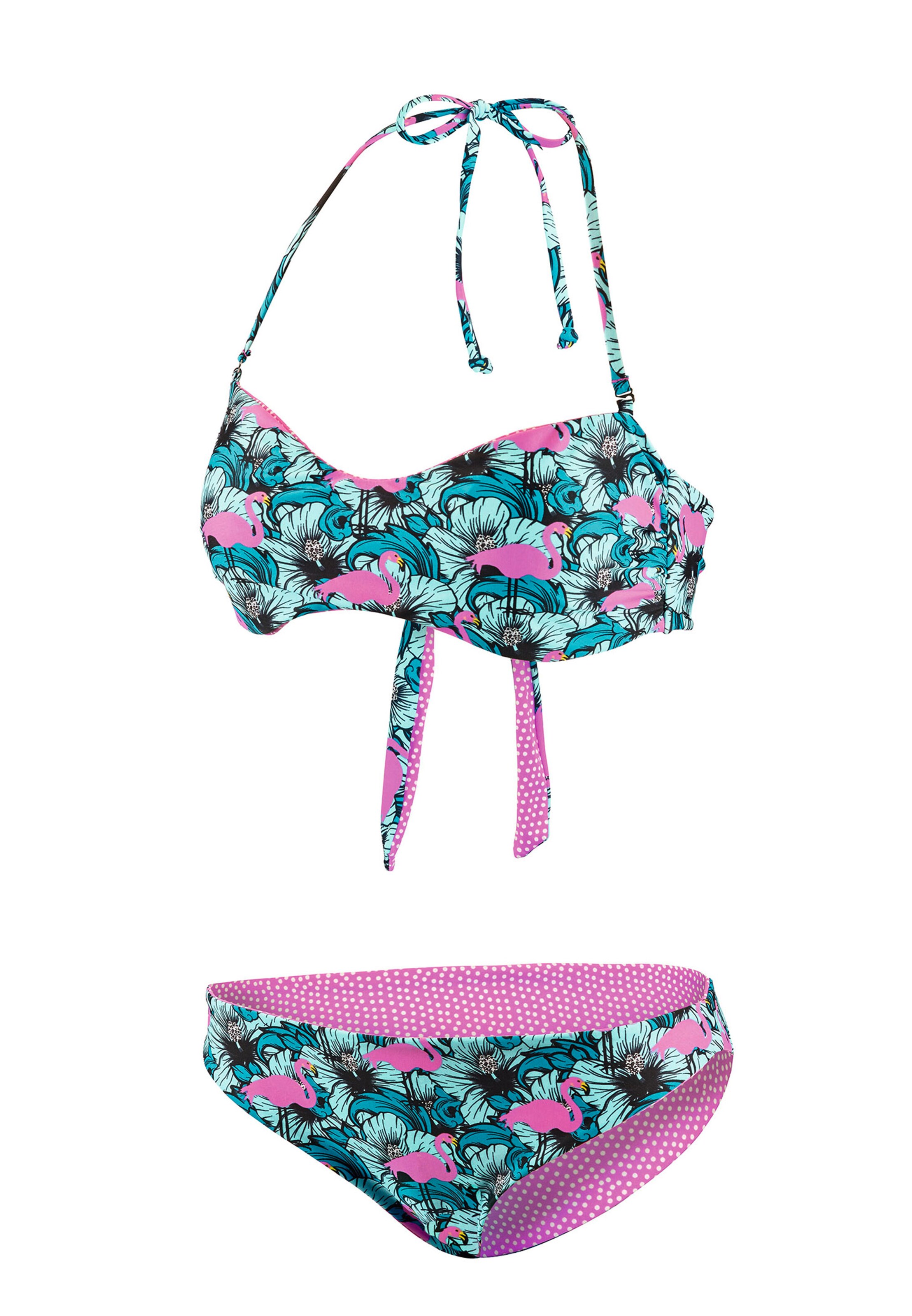 BECO the world of aquasports T-shirt Bikini 'Flamingo Eden' in Gemengde kleuren: voorkant