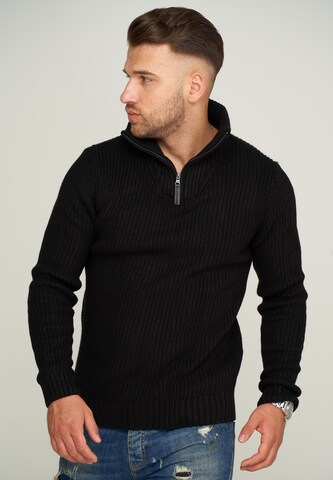 behype Sweater 'MKZIP78' in Black: front