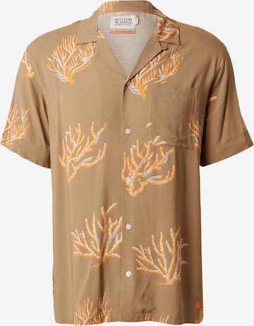 Coupe regular Chemise SCOTCH & SODA en marron : devant