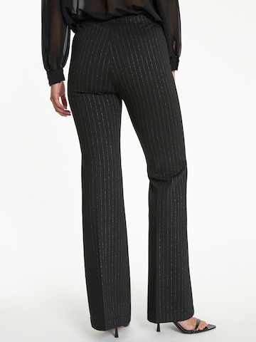 Ana Alcazar Flared Trousers with creases 'Tawera' in Black