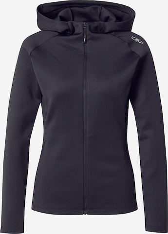 Bluză cu fermoar sport de la CMP pe negru: față