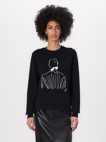 Karl Lagerfeld Sweatshirt 'Karl Lagerfeld x Jorge Parra' in Schwarz: Vorderseite