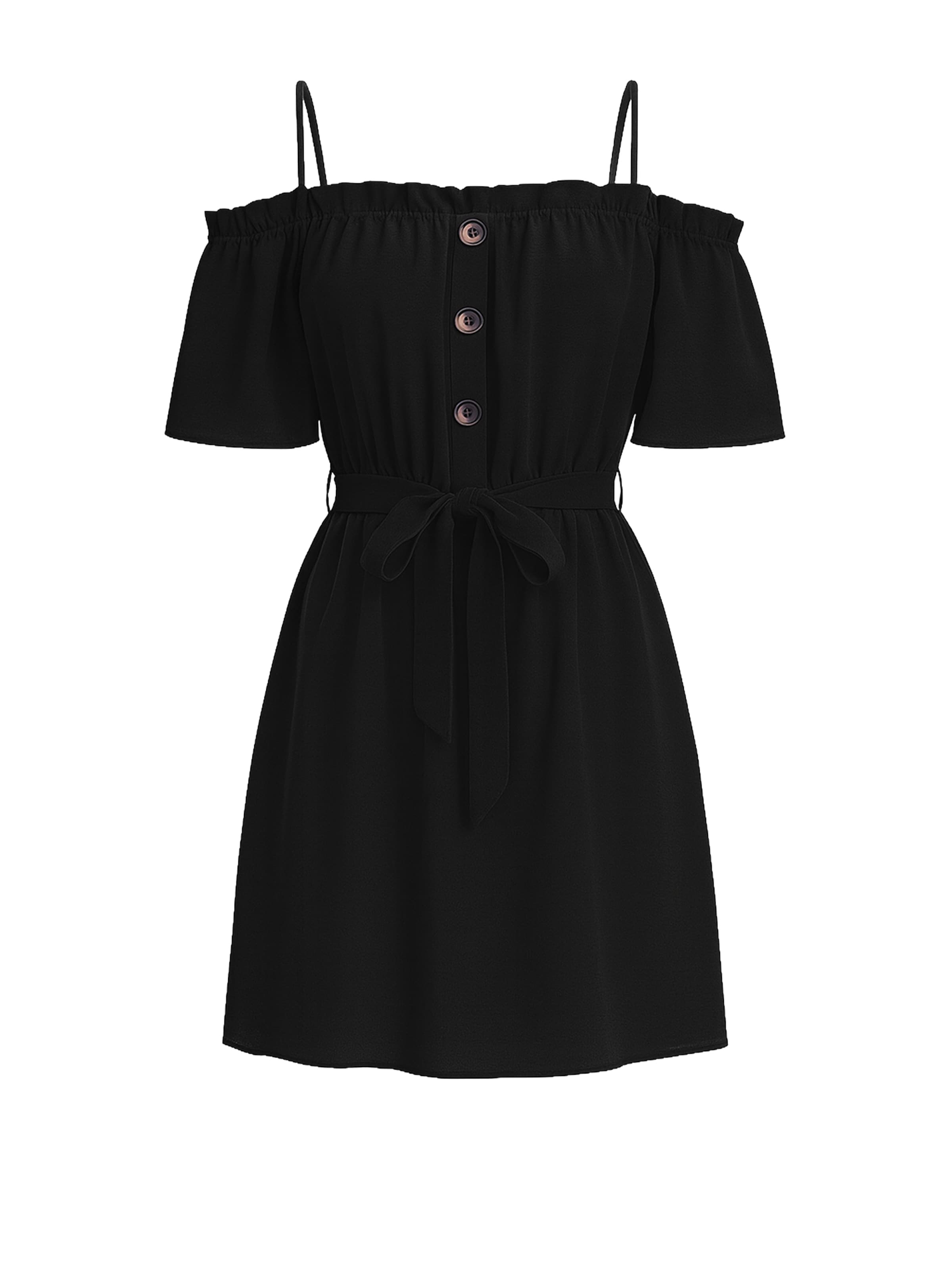 Robe Elara en noir : devant