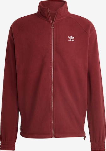 ADIDAS ORIGINALS Fleece Jacket 'Adicolor Classics Trefoil' in Red: front
