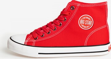 BIG STAR Sneakers hoog in Rood: voorkant