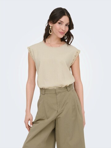 JDY Тениска 'JDYSAY' в бежово: отпред