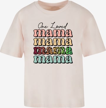 F4NT4STIC Shirt 'Mothers Day Mama Typography Leopard Print Pastel' in Roze: voorkant