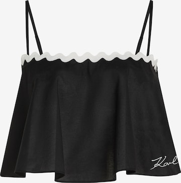 Top de la Karl Lagerfeld pe negru: față