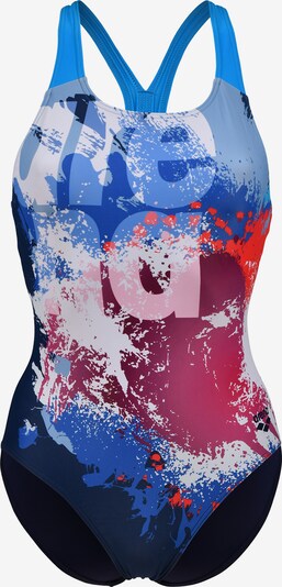 ARENA Maillot de bain sport 'WAVES BREAKING' en bleu / baie / orange / blanc, Vue avec produit