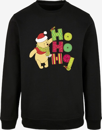 ABSOLUTE CULT Sweatshirt 'Winnie The Pooh - Ho Ho Ho Scarf' in Black: front