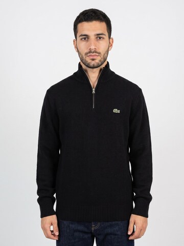 LACOSTE Knit cardigan 'AH3052-031' in Black: front
