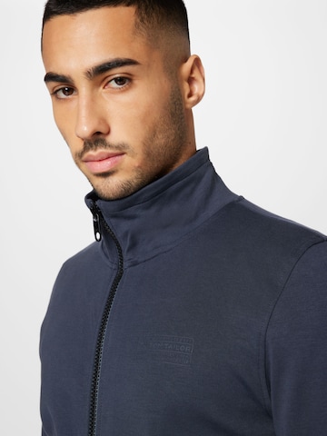 TOM TAILOR Zip-Up Hoodie in Blue