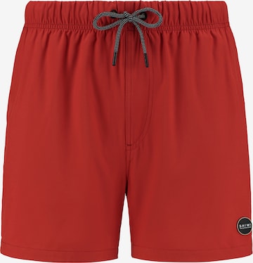 Shiwi Board Shorts 'easy mike solid 4-way stretch' in Red: front