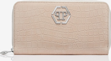Portamonete di Philipp Plein in beige: frontale