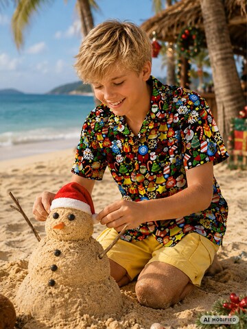 Regular fit Camicia 'Christmas Allover' di King Kameha in colori misti