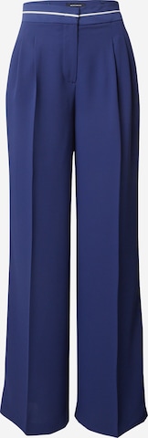 MORE & MORE Wide leg Trousers with creases 'Fluent' in Blue: front
