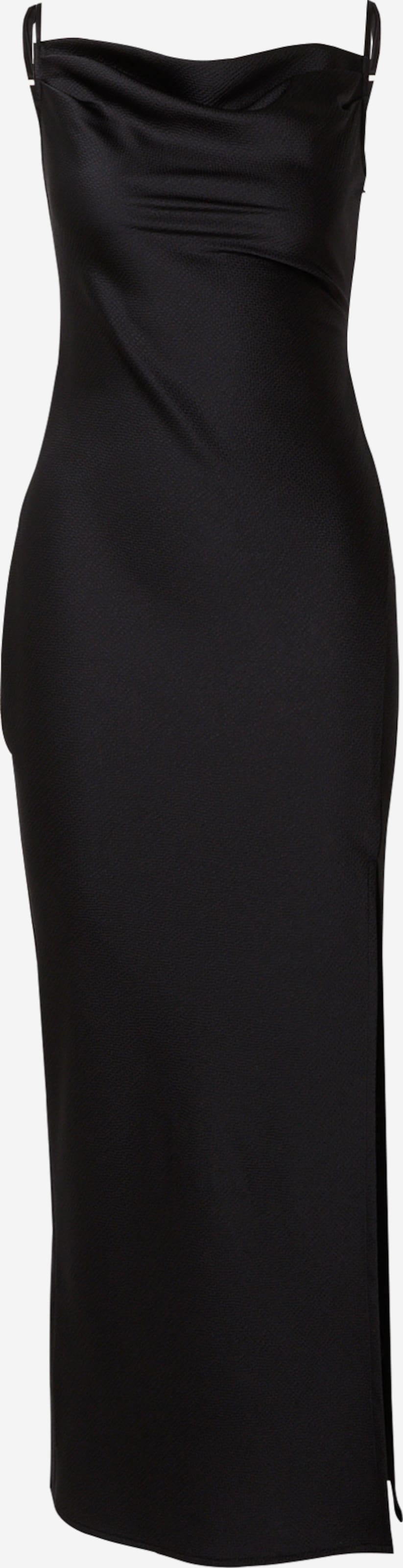 Robe longue côtelée dos nu à col rond et fente | Nasty Gal