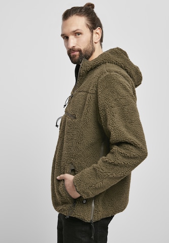 Brandit Fleece Jacket 'Teddyfleece Worker' in Green