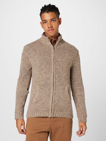 Key Largo Gebreid vest 'WILL' in Beige: voorkant