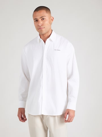 Karl Lagerfeld - Ajuste confortable Camisa en blanco: frente