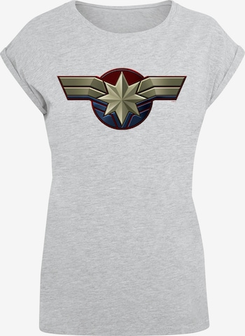ABSOLUTE CULT Shirt 'Captain Marvel' in Grau: predná strana