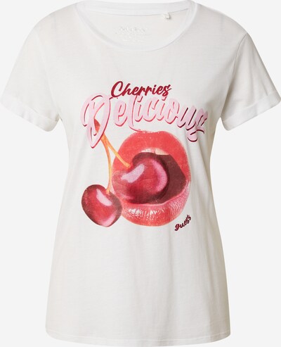 GUESS T-shirt 'DELICIOUS' en orange chiné / rose / merlot / blanc, Vue avec produit