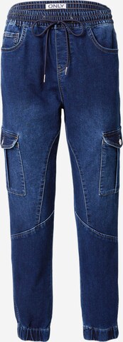 ONLY Tapered Cargojeans 'KELDA' i blå: forside