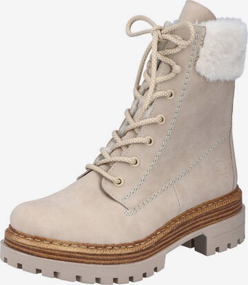 Bottines à lacets '75630' Rieker en beige : devant