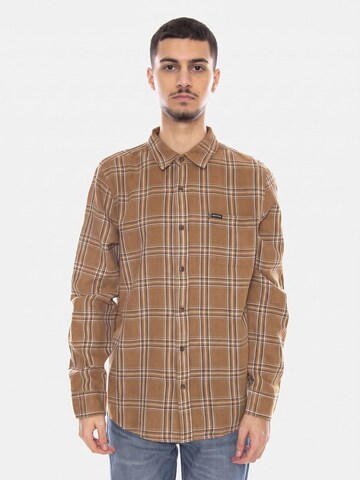 Brixton Comfort fit Button Up Shirt 'Charter' in Brown: front