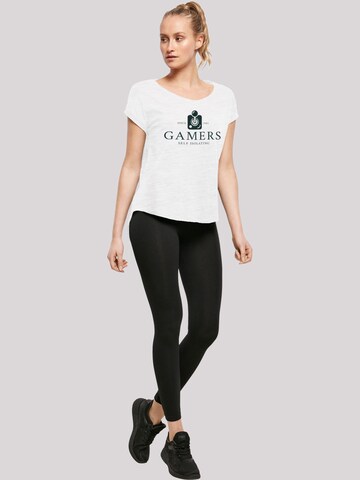 F4NT4STIC Shirt 'Retro Gaming Gamers Self Isolating' in Wit