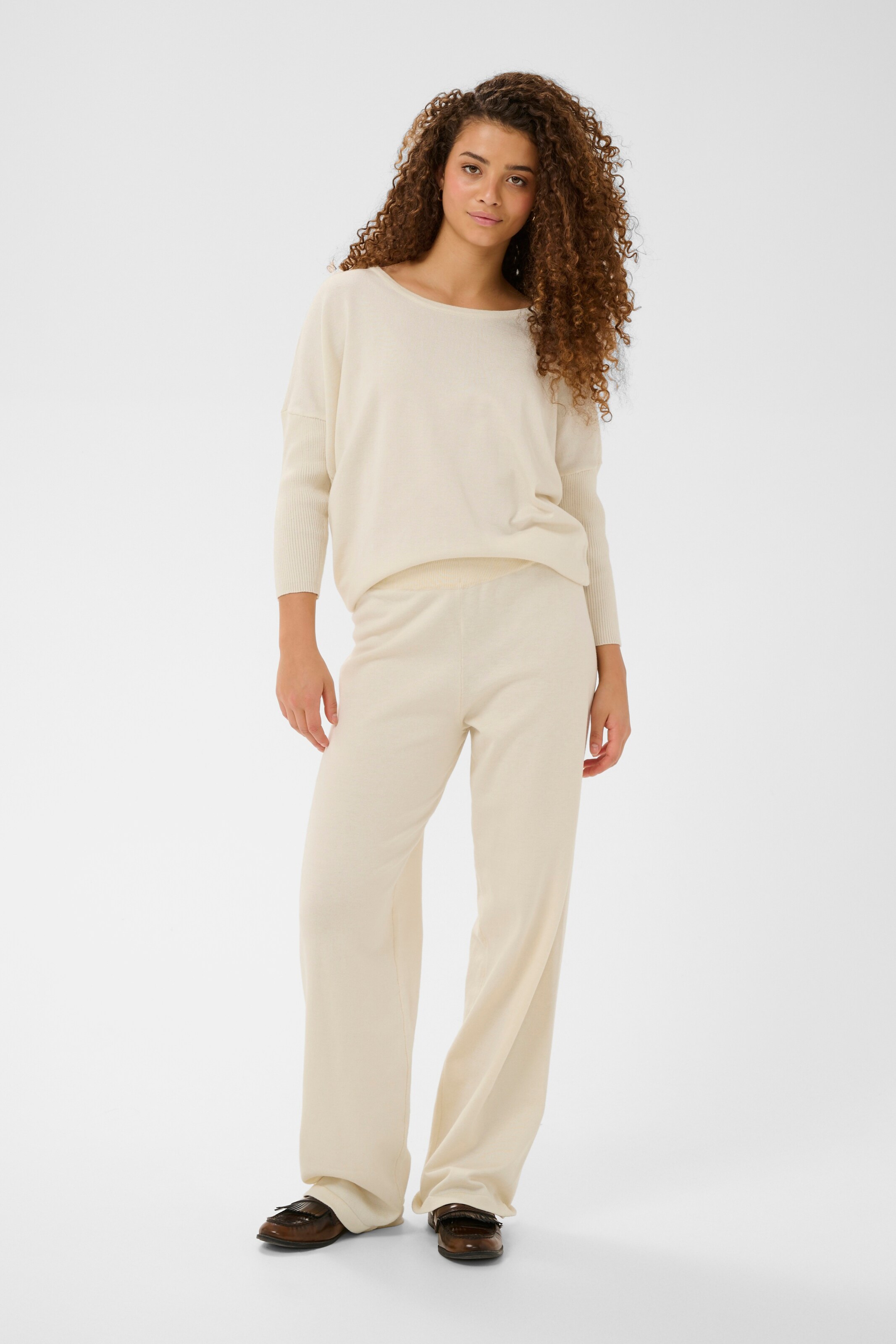 SAINT TROPEZ Regular Trousers 'Mila' in Beige