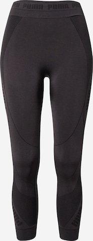 PUMA Skinny Workout Pants in Black: front