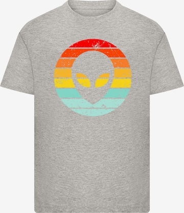 T-Shirt 'Alien Retro Sonnenuntergang' F4NT4STIC en gris : devant
