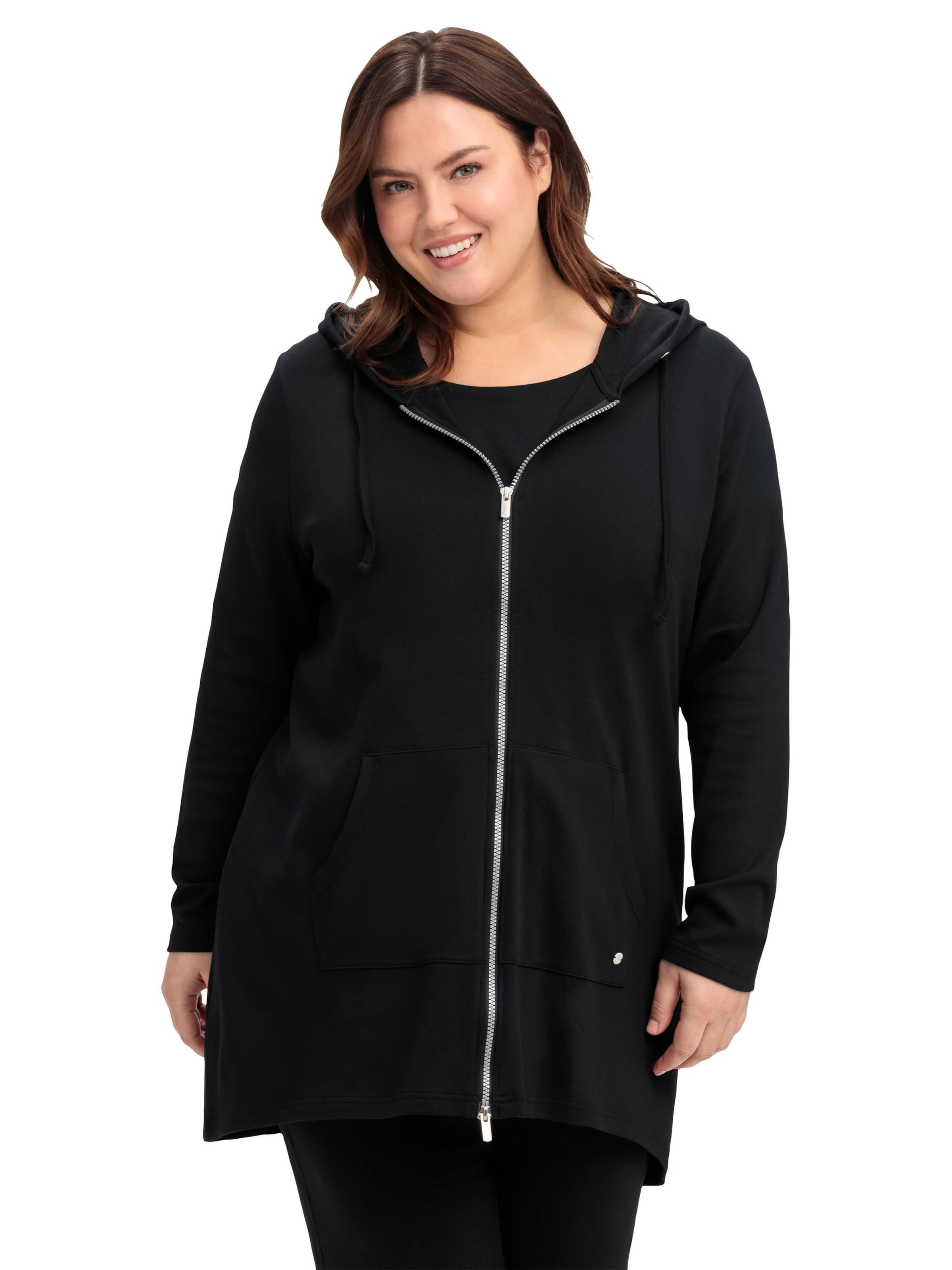 SHEEGO Sweatvest in Zwart: voorkant