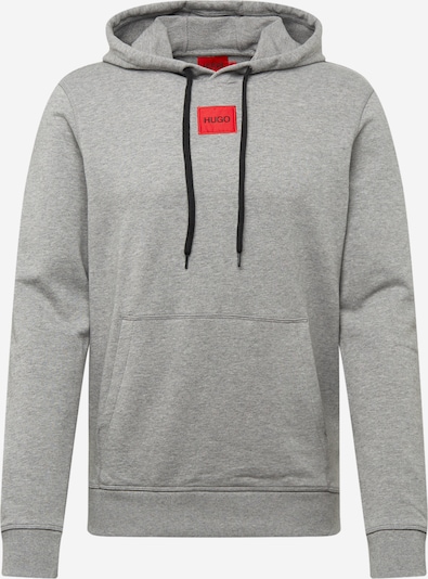 HUGO Sweatshirt 'Daratschi212' in de kleur Lichtgrijs / Rood / Zwart, Productweergave