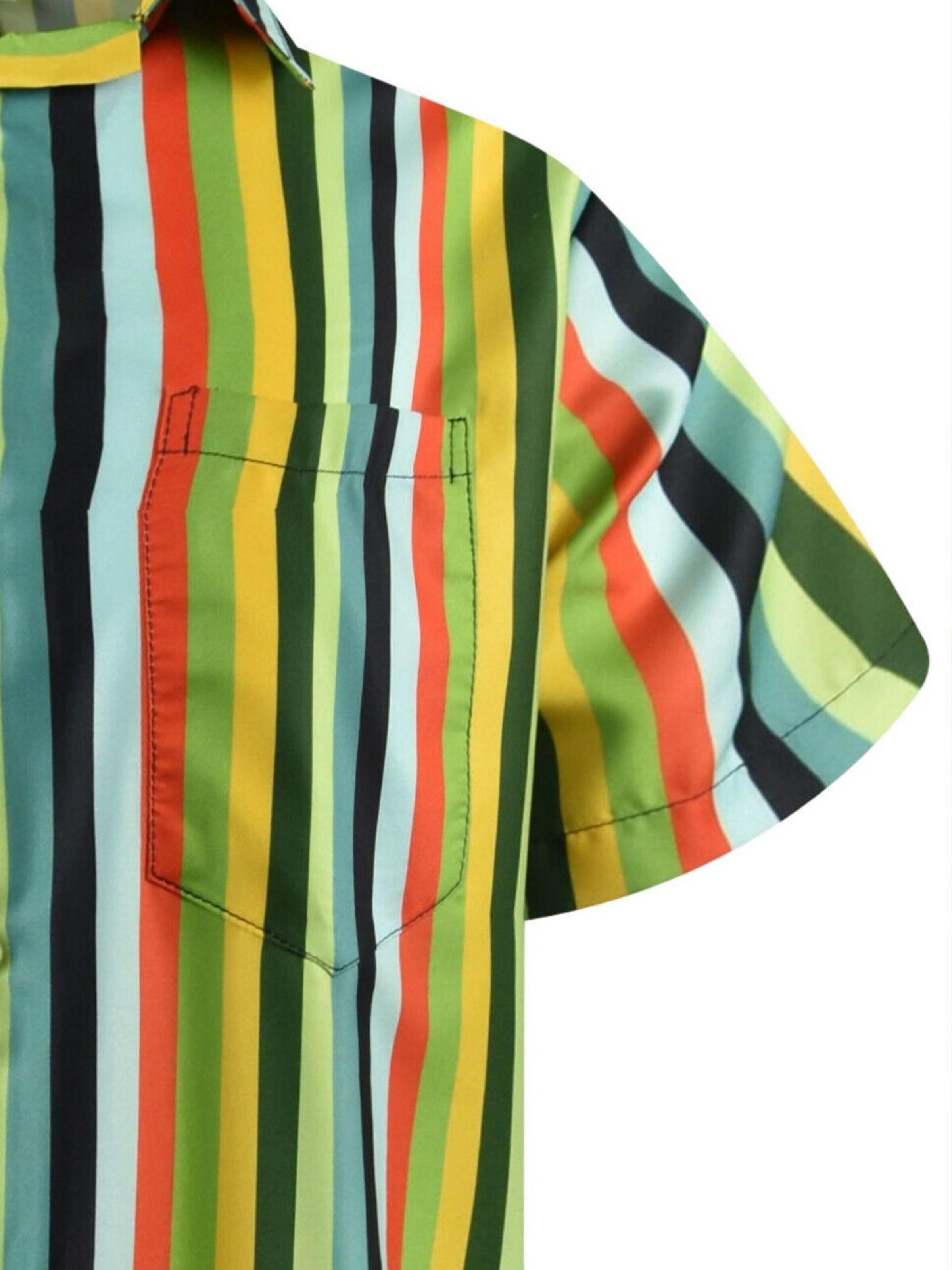 King Kameha Shirt 'Stripes' in Groen