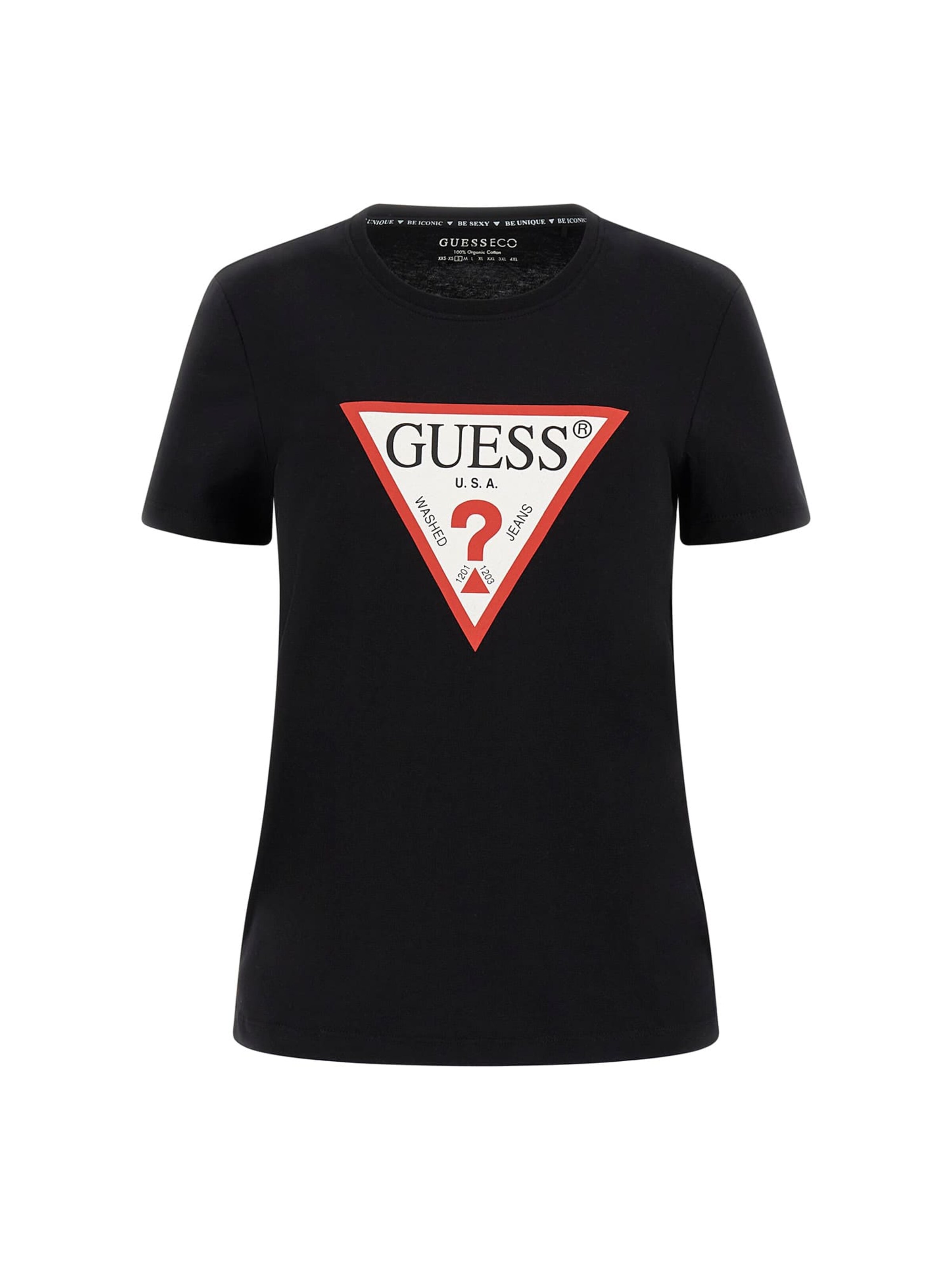 GUESS Тениска в черно: отпред