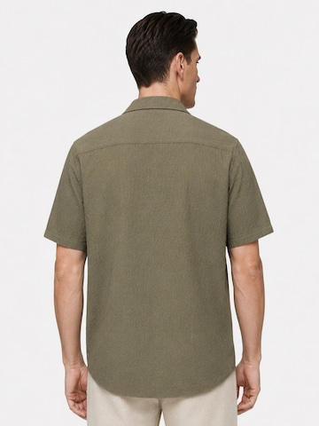 ALLTHEMEN Comfort fit Button Up Shirt 'Flut' in Green