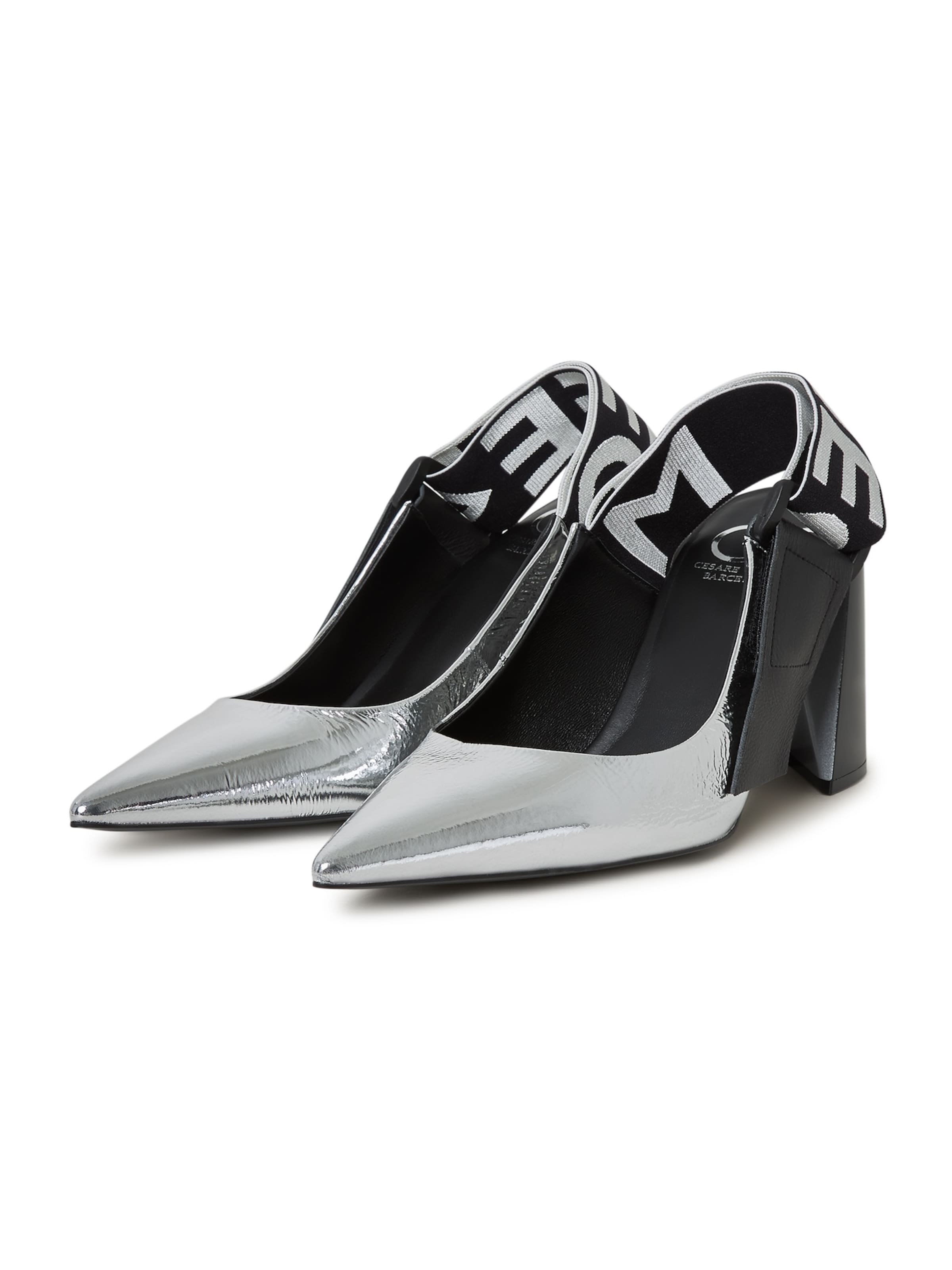 CESARE GASPARI Slingback pumps in Silver