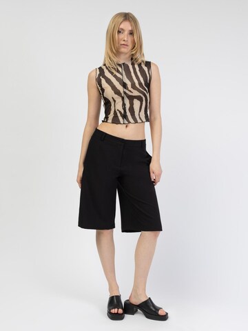 BROKE + SCHÖN Top 'Mesh Top mit gecracktem Muster' in Black