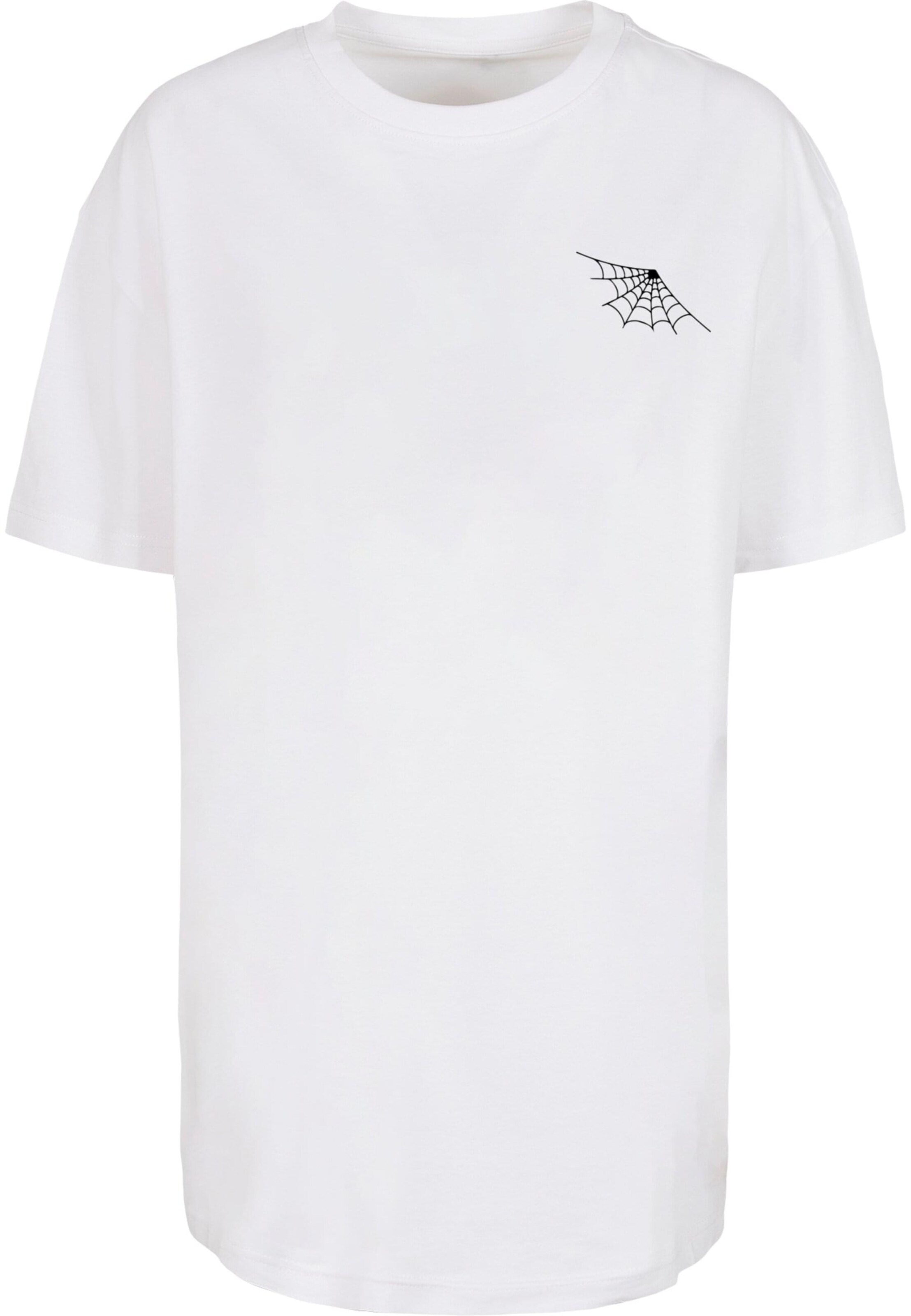 Merchcode T-Shirt 'Halloween - Spider Web' in Weiß: Vorderseite