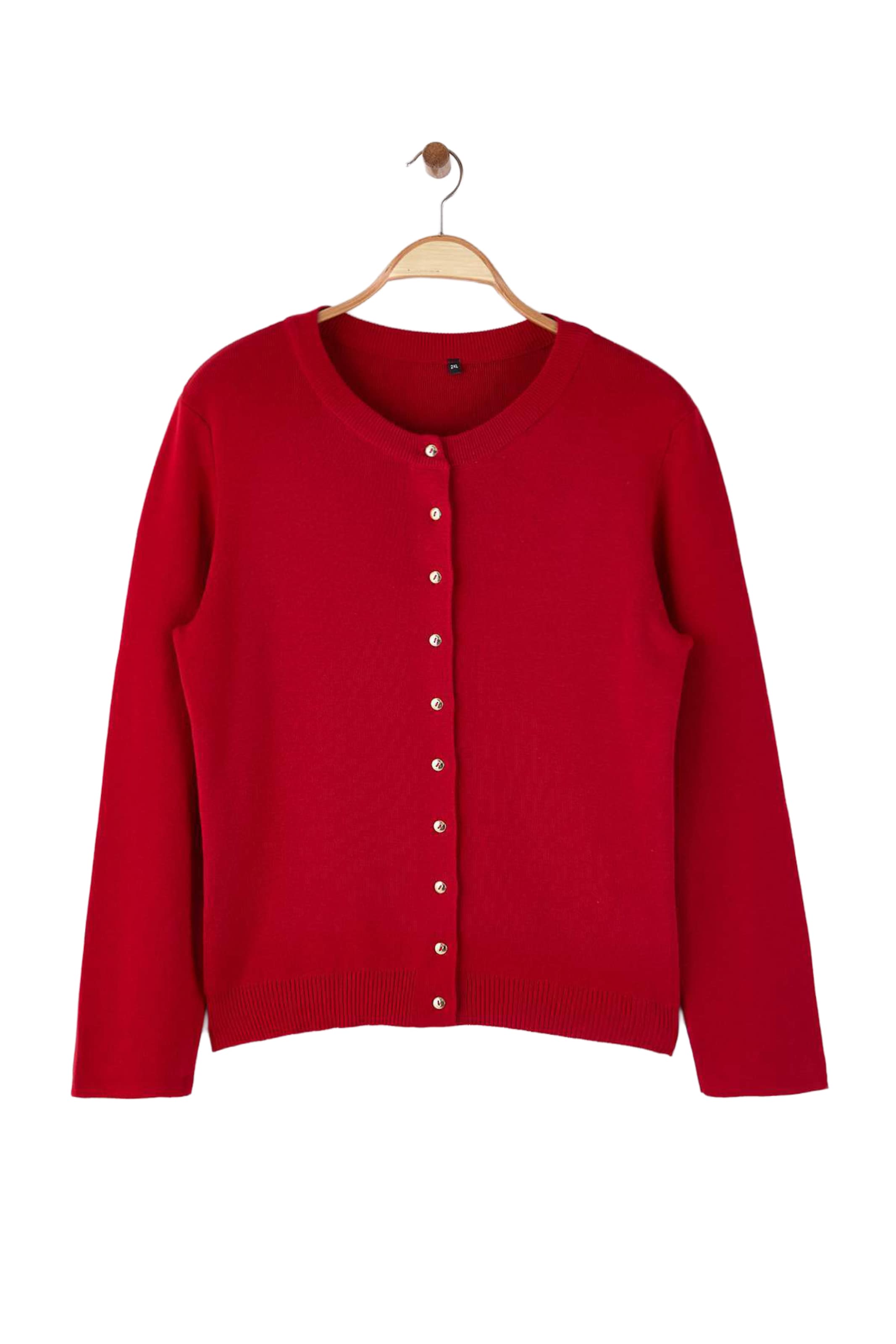 Trendyol Curve - Cárdigan en rojo: frente