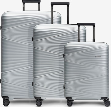 Set di valigie di Pactastic in argento: frontale
