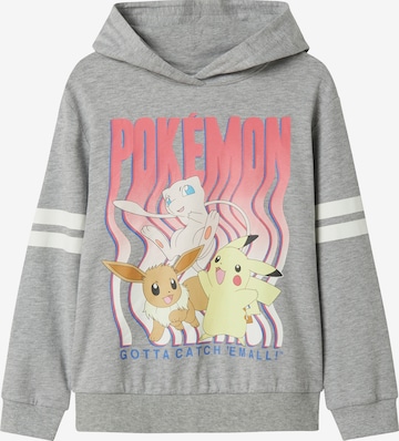 NAME IT Collegepaita 'NKFJIXaba Pokemon' värissä harmaa: etupuoli