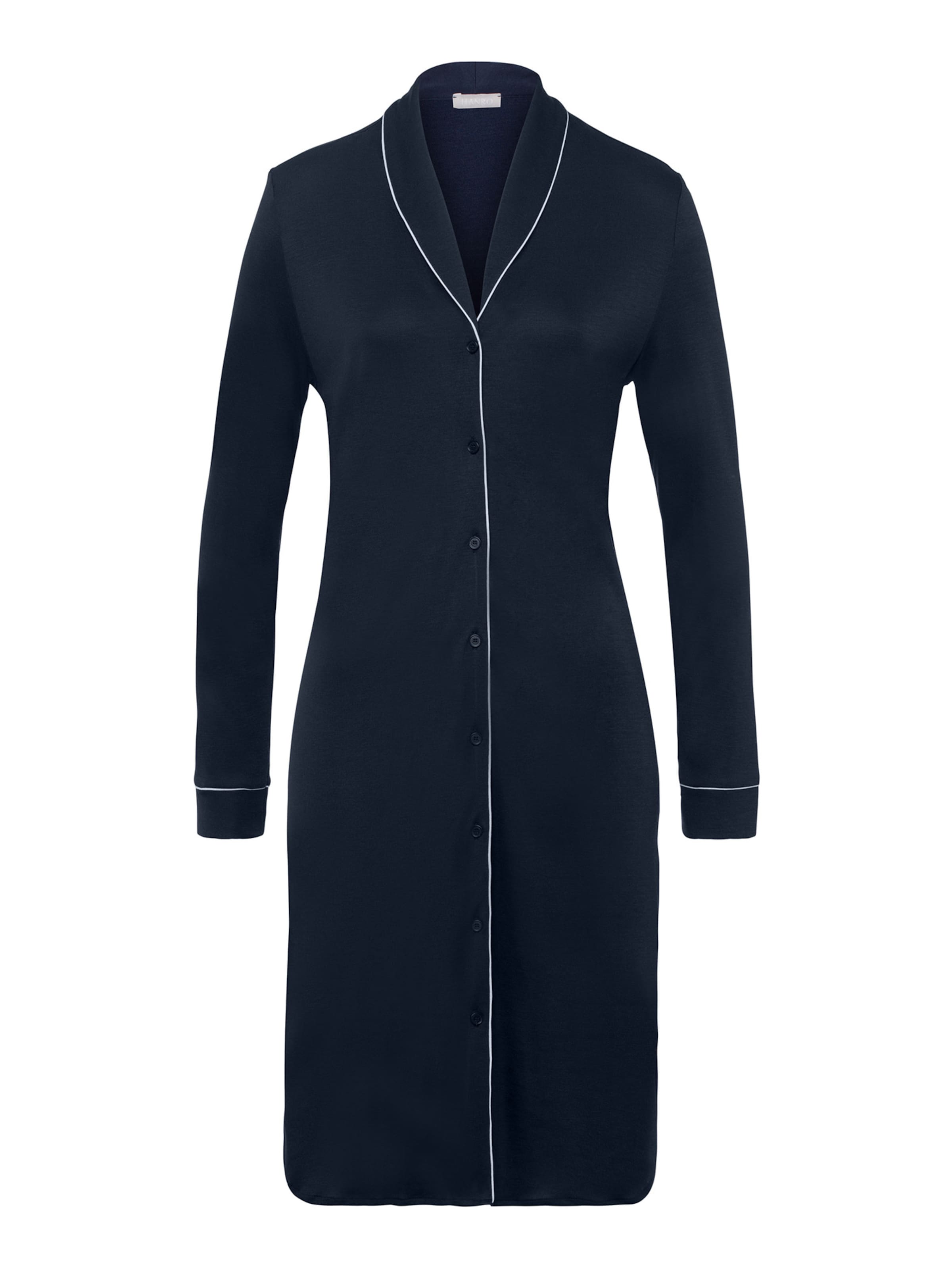 Hanro - Camisola de pijama ' Natural Comfort 100cm ' em azul: frente