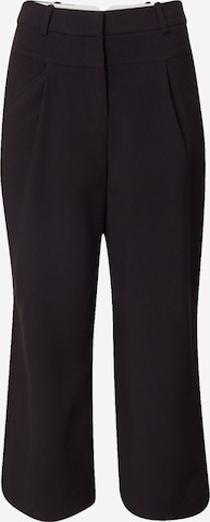 ESPRIT Zvonové kalhoty Kalhoty se sklady v pase – černá: přední strana