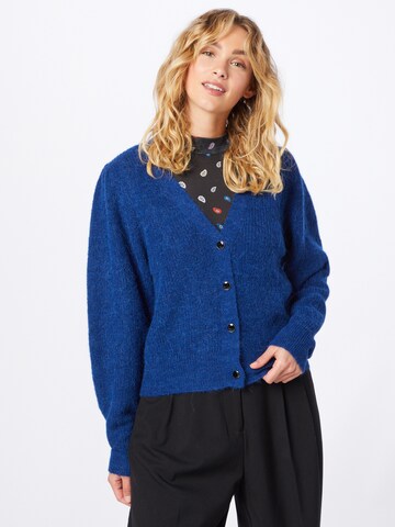 SOAKED IN LUXURY Knit Cardigan 'Tuesday' in Blue: front