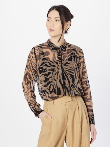 ICHI Blouse in Brown: front