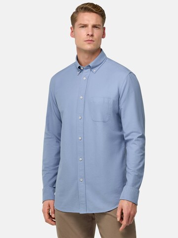 Boggi Milano Regular fit Overhemd in Blauw: voorkant